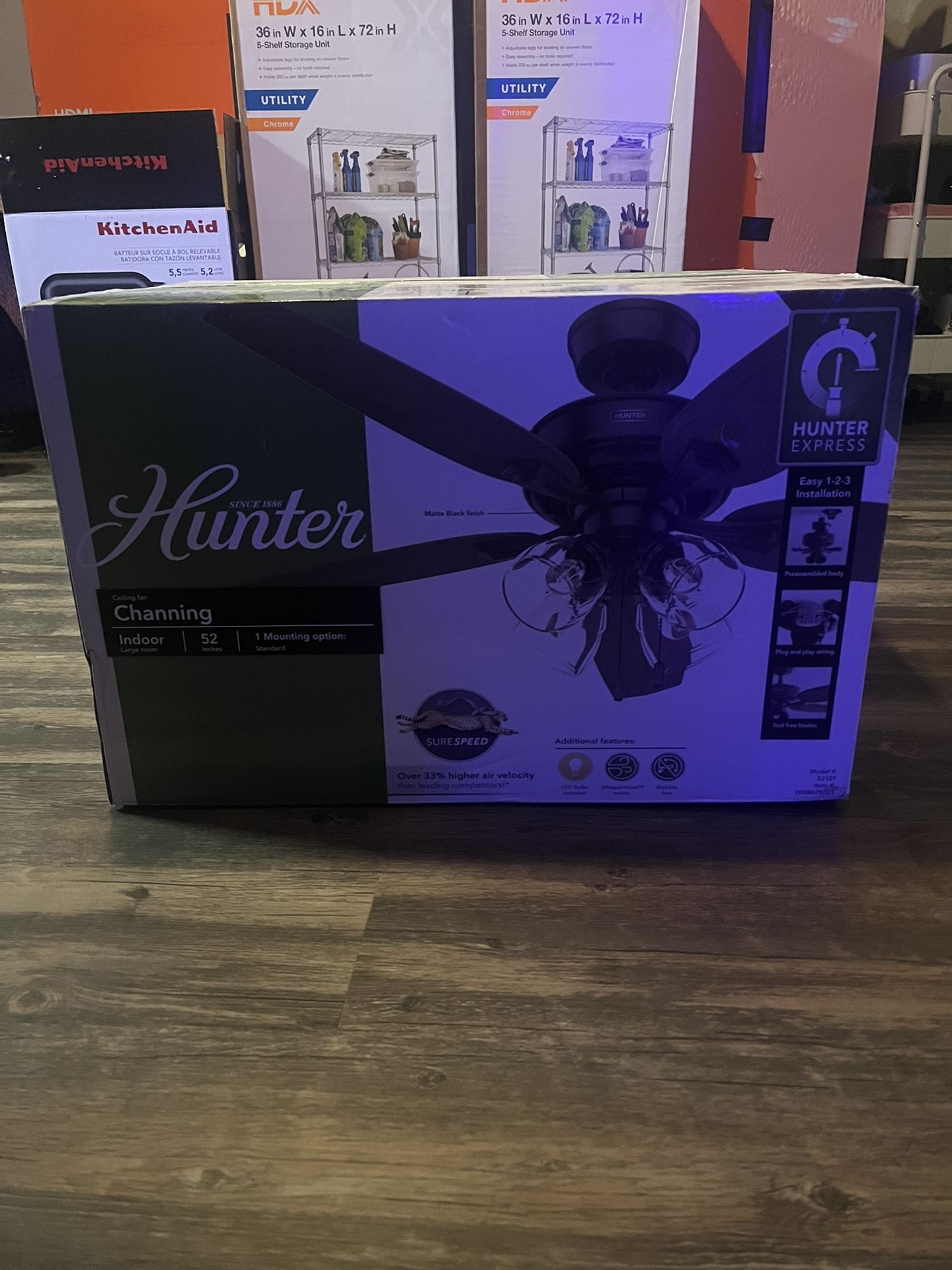 Channing 52 in. Hunter Express Indoor Ceiling Fan with Light Kit Included