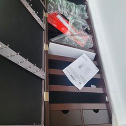  Mirror Jewelry Cabinet, Wall Door Mounted Jewelry Storage Organizer 
