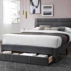 🥳🥳 On Sale! Queen Corduroy Bed frame 