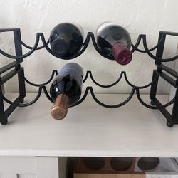 2 Stackable Matte Black Wine Racks