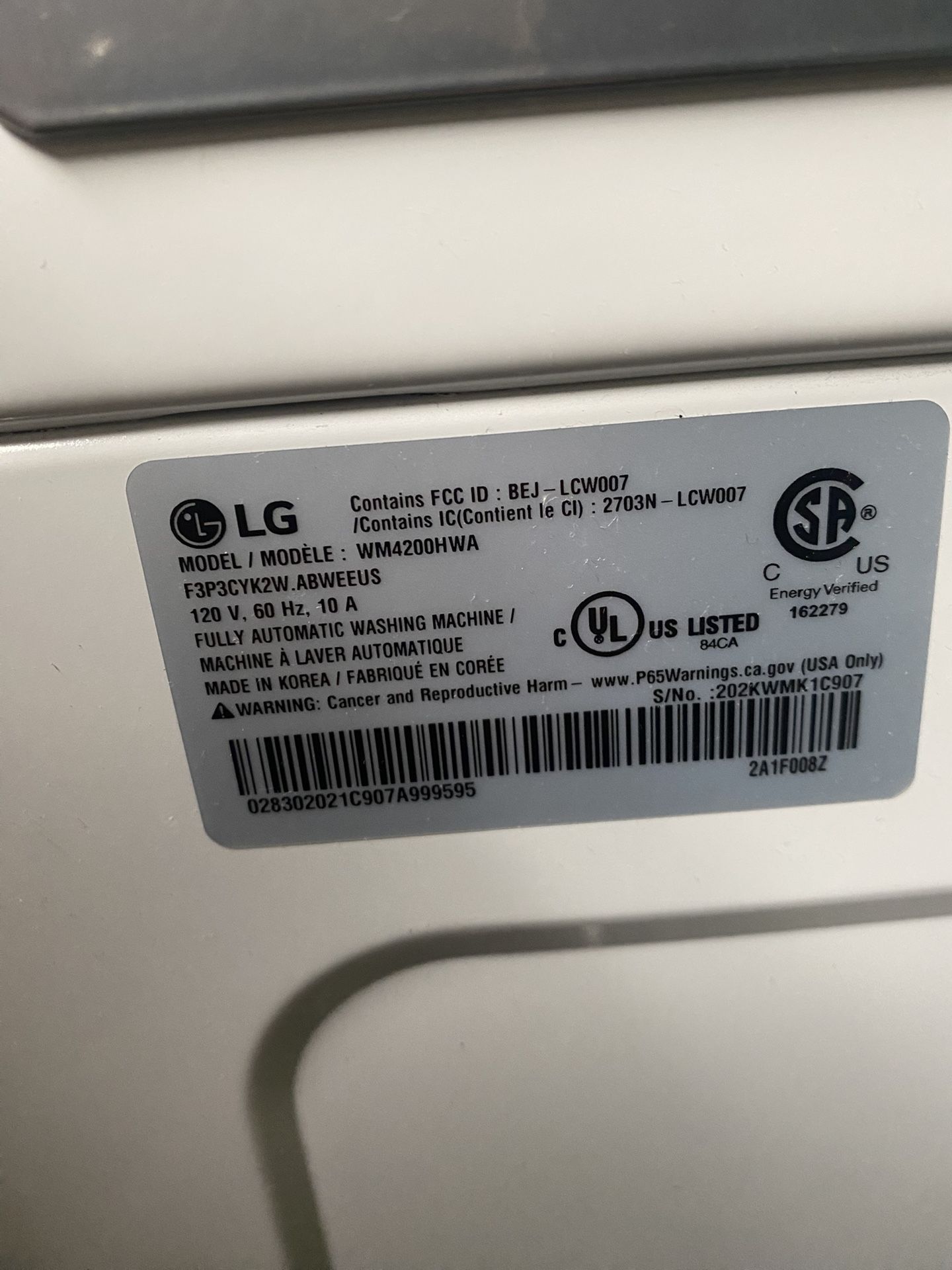 LG Front Load Washer