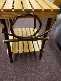 Amish Rustic Hickory end table
