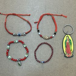 CATHOLIC Protections SAINTS & More BEADED Bracelets & KEYCHAIN 👀 (please read description)