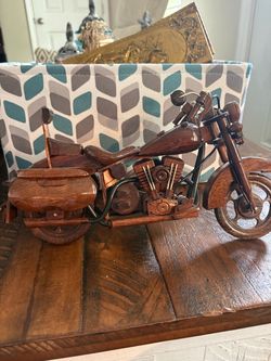 Handcrafted Wooden Motorcycle Model