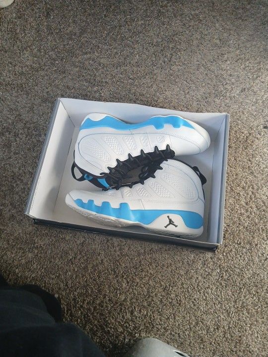 Air Jordan 9s Retro Blue Black And White