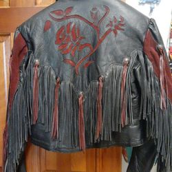 Pre-owned Women's Size S Vgt Leather Jacket 