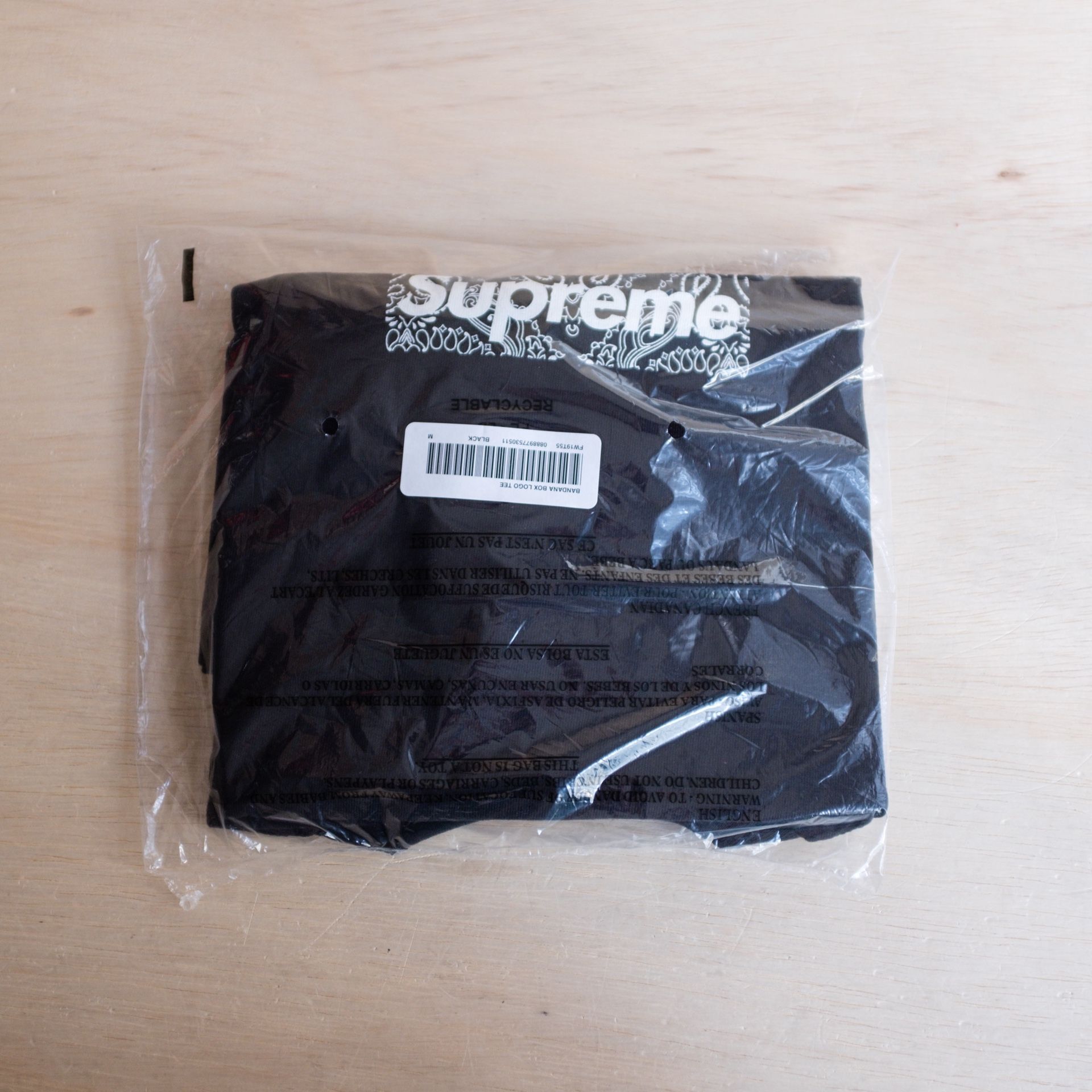 Supreme Bandana Box Logo Tee Black Size Medium