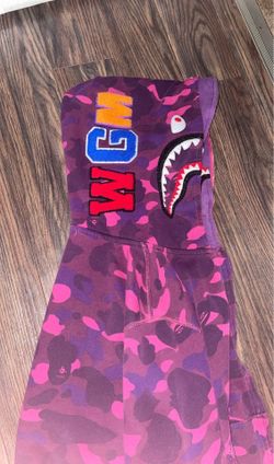 Double hooded Purple Bape Hoodie