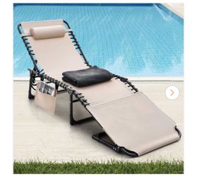 Folding Outdoor Lounge Chair with Headrest