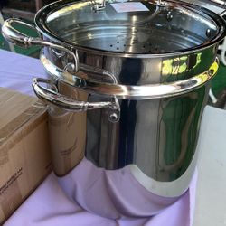 Olla Vaporera De 8 qt Tri Ply Princess House Nueva En Caja 📦 🌺$175 🌺