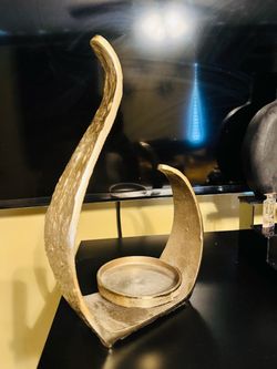 Gold Sculptural Candle Holder