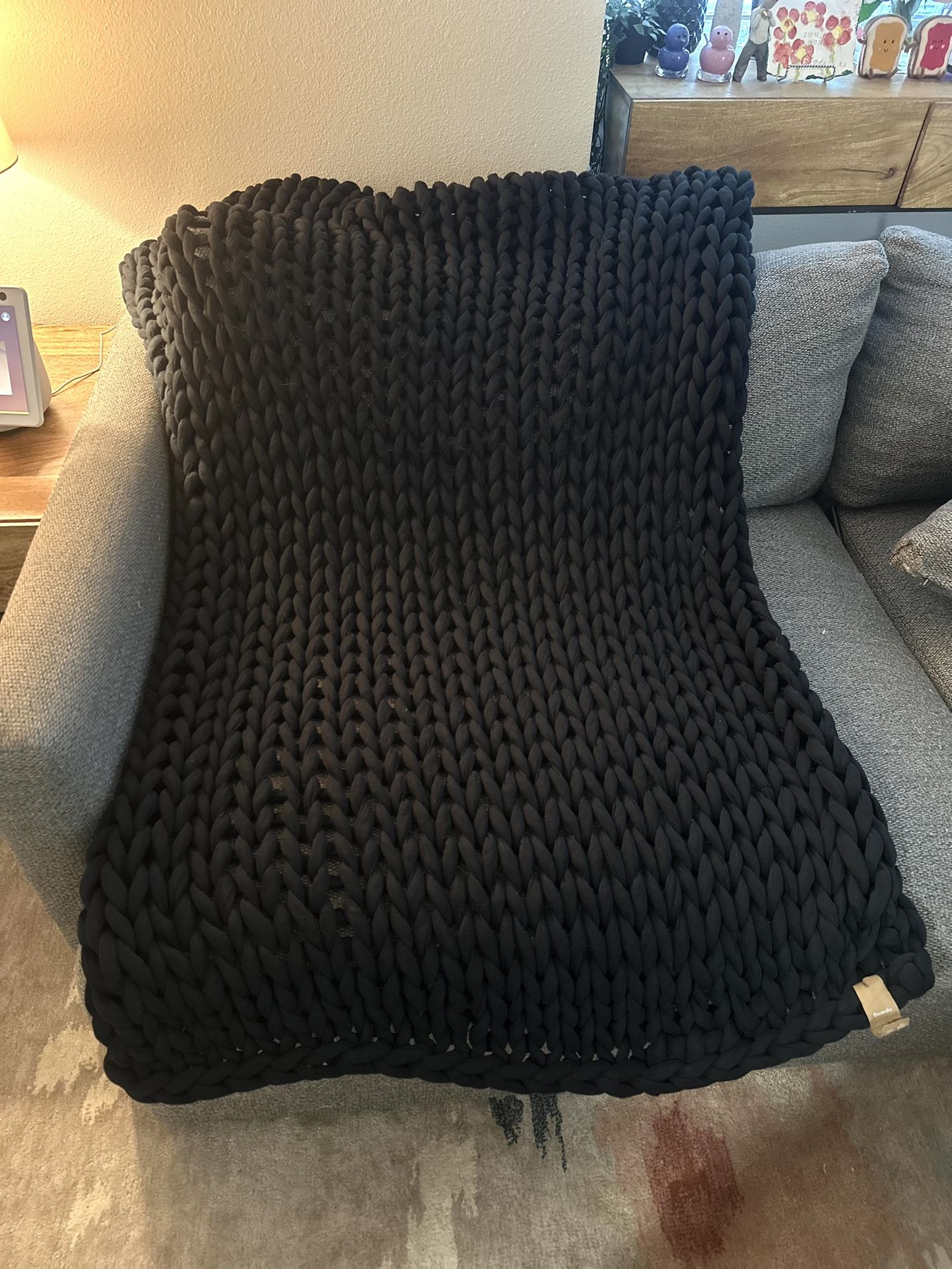 Bearaby Limited Color Edition 15lbs Black Cotton Napper Weighted Blanket