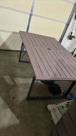 Patio table and benches