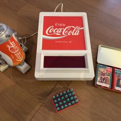 Coca-Cola Collector - Digital Clock, Robot, Playing Card Tin Set And Mini Case Of Bottles-