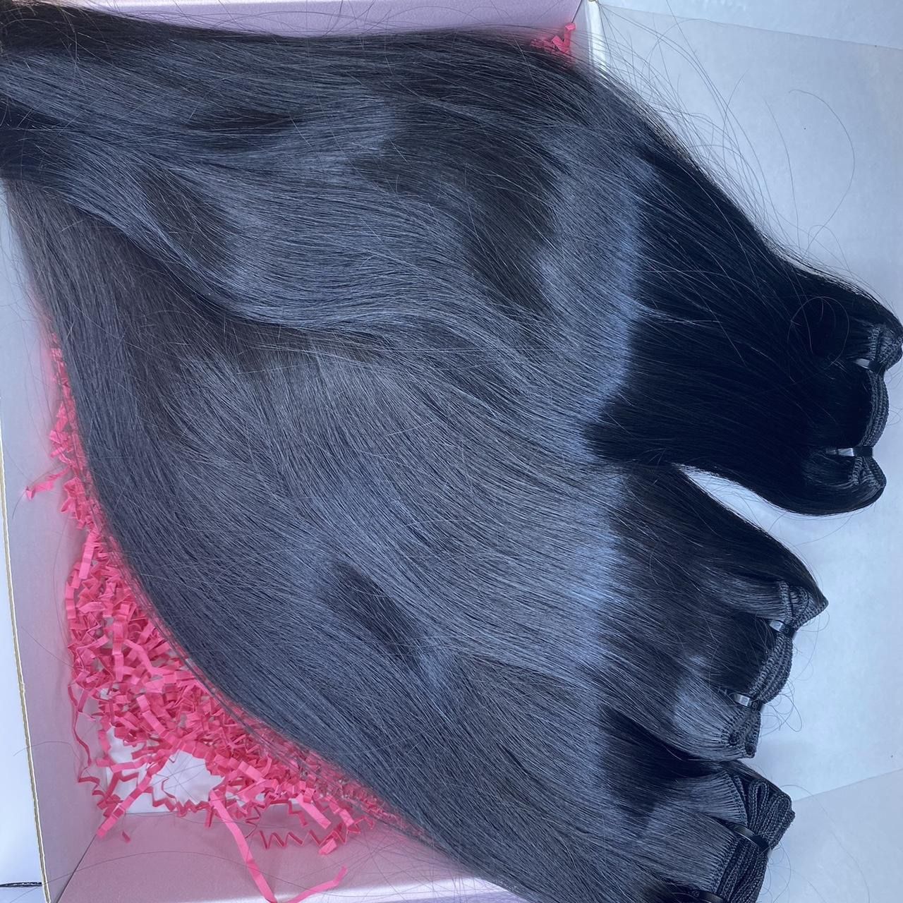 3 Bundles Straight Black Hair – High Quality & Unused