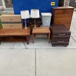 **Free Furniture ** Couch, Coffee Table , Lamps , Two Side Dressers , Side Table 