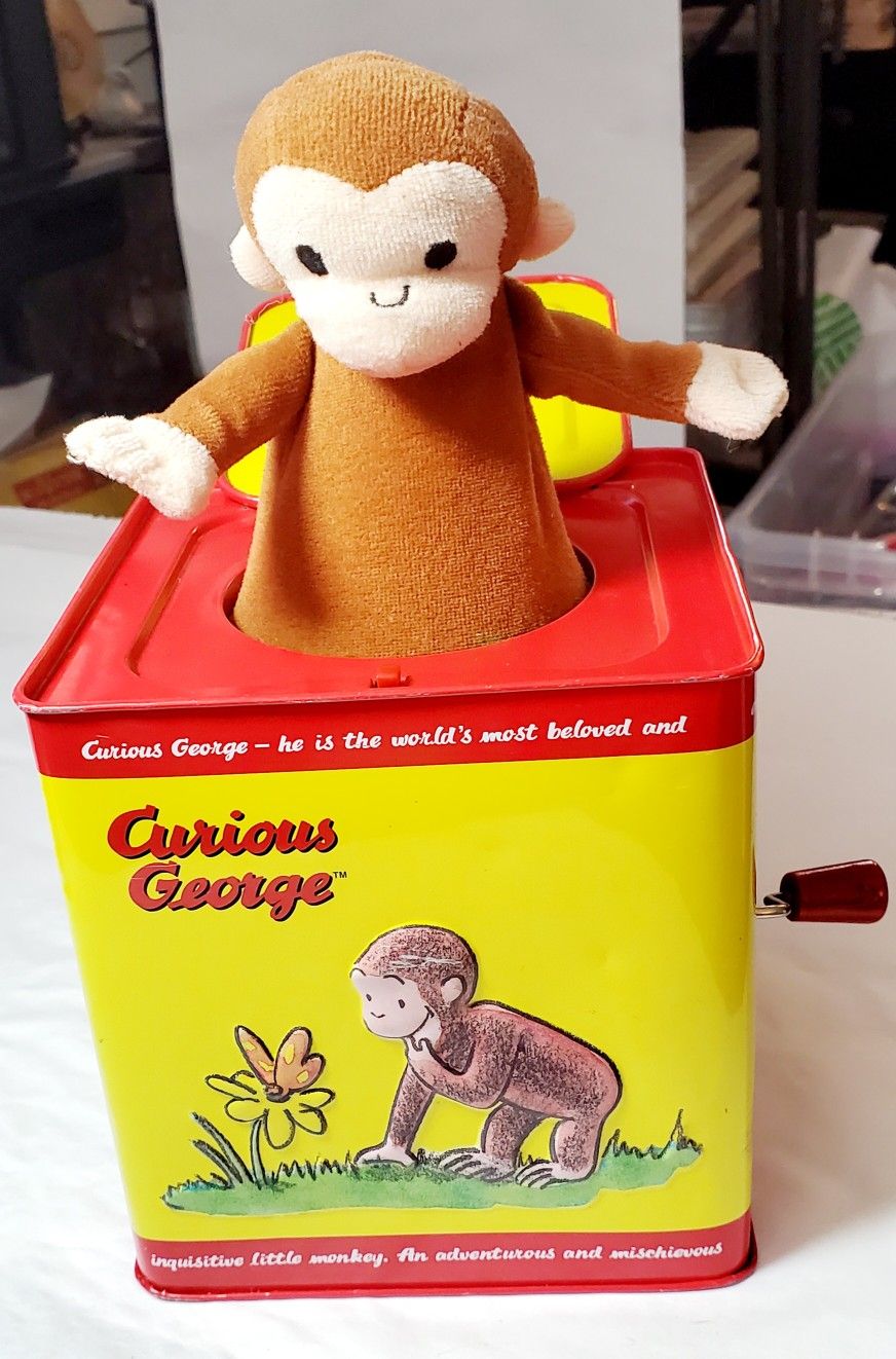 Vintage Toys Curious George Pop Goes The Weazel Jack In The Box by Schylling