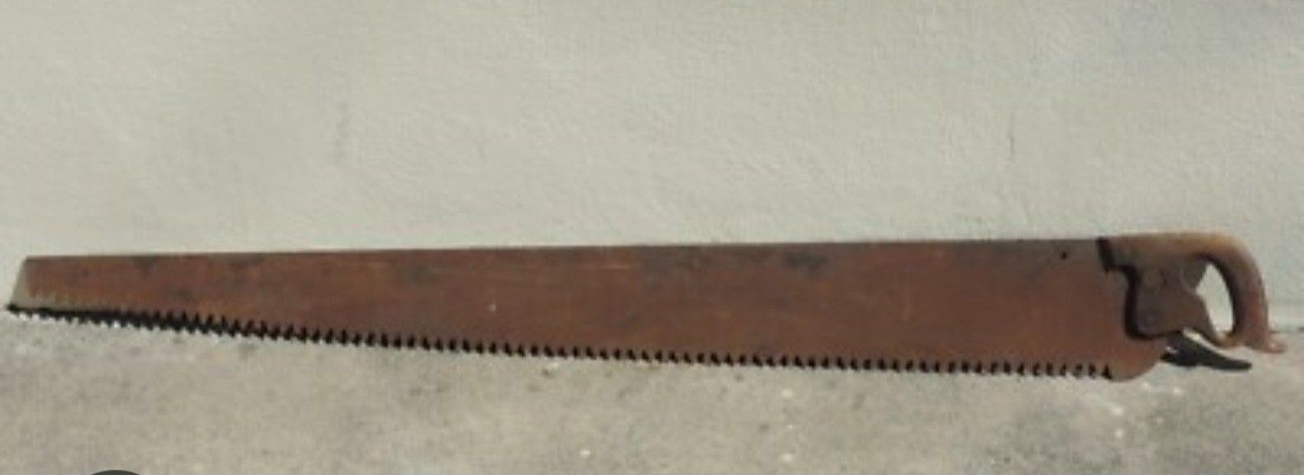 Rare Rustic 60" Long Warranted Superior Crosscut Hand Saw Antique