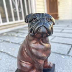 Bulldog Wood Statue 7 3/4” height