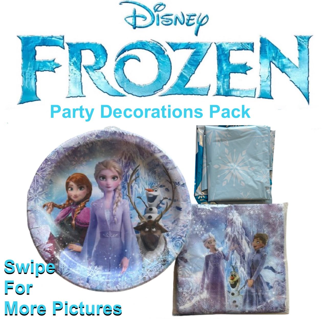 Disney Frozen Party Pack Elsa Balloon Plates Napkins Snowflake Birthday Decor