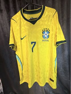 BRAZIL VINI JR #7 SOCCER JERSEY MEN XXL YELLOW NIKE DRI-FIT FOOTBALL