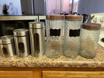 Variety Of Storage Jars W/ Lids 