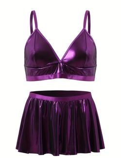 Cute Metallic 2 Piece Outfit