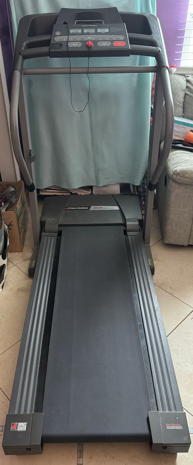 50%OFF! Pro-Form 345 Cooling Breeze Treadmill Space Saver Impact Absorption EXCELLENT CONDITION, Clean!
