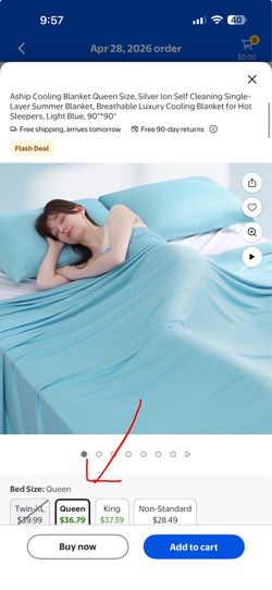 Cooling Blanket Queen Size, Silver Ion Self Cleaning Single-Layer Summer Blanket, Breathable Luxury Cooling Blanket for Hot Sleepers, Light Blue, 90" 