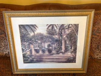 Large Framed Tropical Garden Art Print