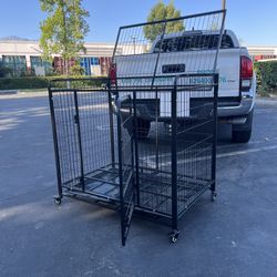 43” Heavy Duty Dog Crates with lockable wheels 