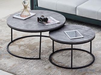 Mfr Sample Nesting Metal and Faux Marble Table Set - NEW