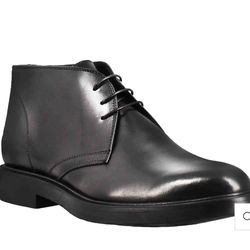 Leonardo Smooth black full-grain leather Hand made ankle boot 42