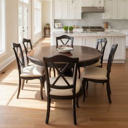 Hooker Furniture Preston Ridge Pedestal Dining Set - Table, Leaf & 6 Chairs