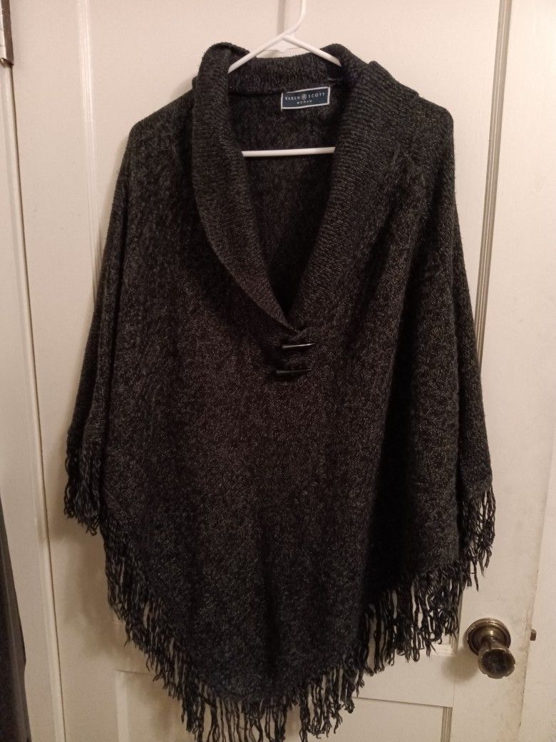 Women's Plus Size Sweater Poncho