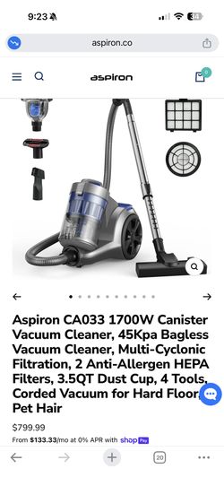 Aspiron Canister Vacuum - New