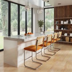 Brand New In Box Set Of 4 Walsh Velvet Counterstools