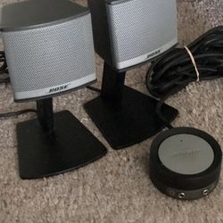 (2) Small Bose Speaker Set And Volume Control Companion