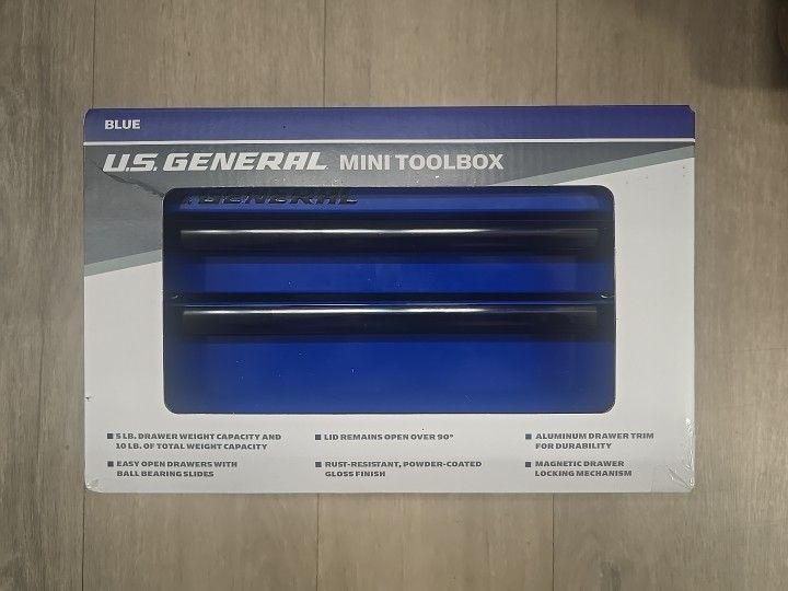 U.S. General Mini Tool Box Blue 72436 Harbor Freight Brand NEW!