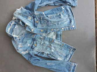 Girls XS distressed motorcycle jacket, very nice condition