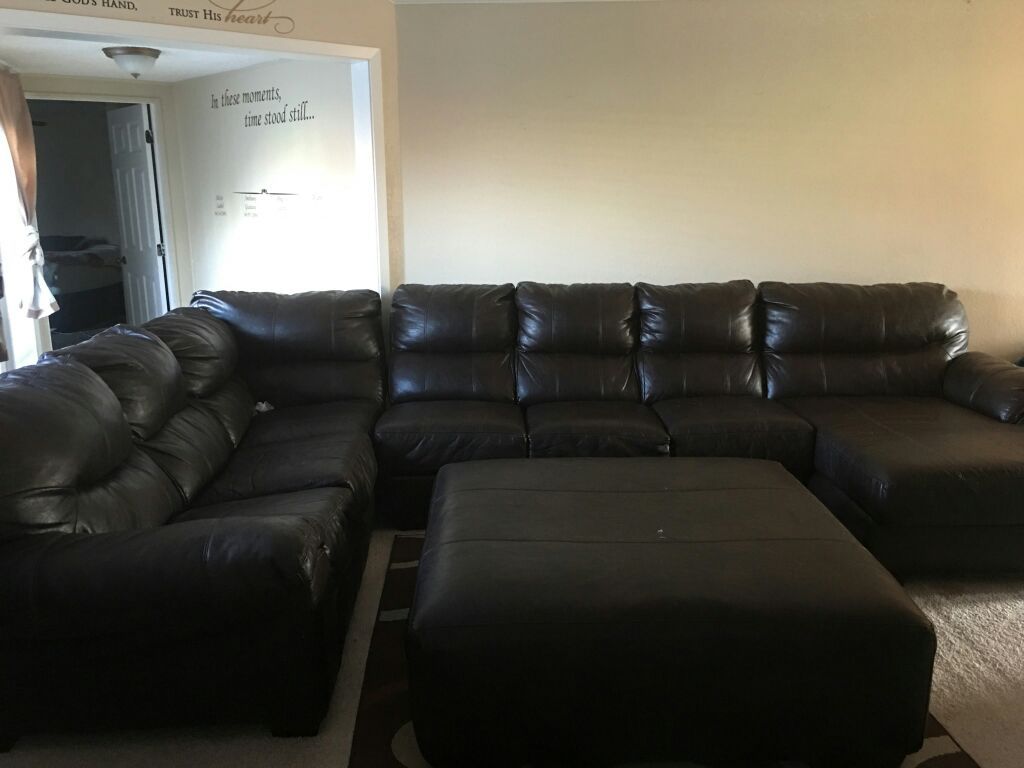 Extra large section couch with ottoman