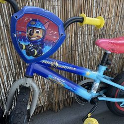 12 Inch Paw Patrol Bike With Training Wheels 