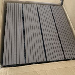 New 12x12 Plastic Composit  Interlocking Wood-  6 Tiles