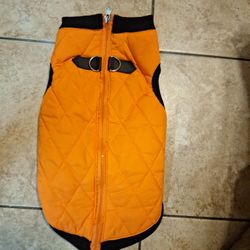 GOBBY FASHIION VEST DOG JACKET ORANGE X SMALL WARM ZIP UP BOMBER VEST WITH DUAL D RING WATER RESISTANT & WINTER. $25 FIRM PRICE 