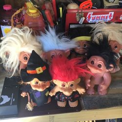 Vintage Russ Troll Dolls 70’s Toy . They Are About 9” Tall