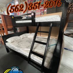 Twin XL QUEEN BUNK BED WITH MATTRESSES