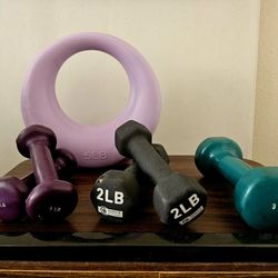 Exercise Weights DUMB BELLS 3# Neoprene & 5# Kettlebell