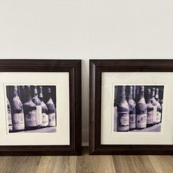 Elegant Framed Wine Art (set of 2)