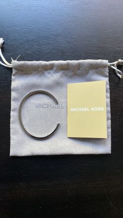 Michael Kors Silver Pave Open Bangle with Crystal detail