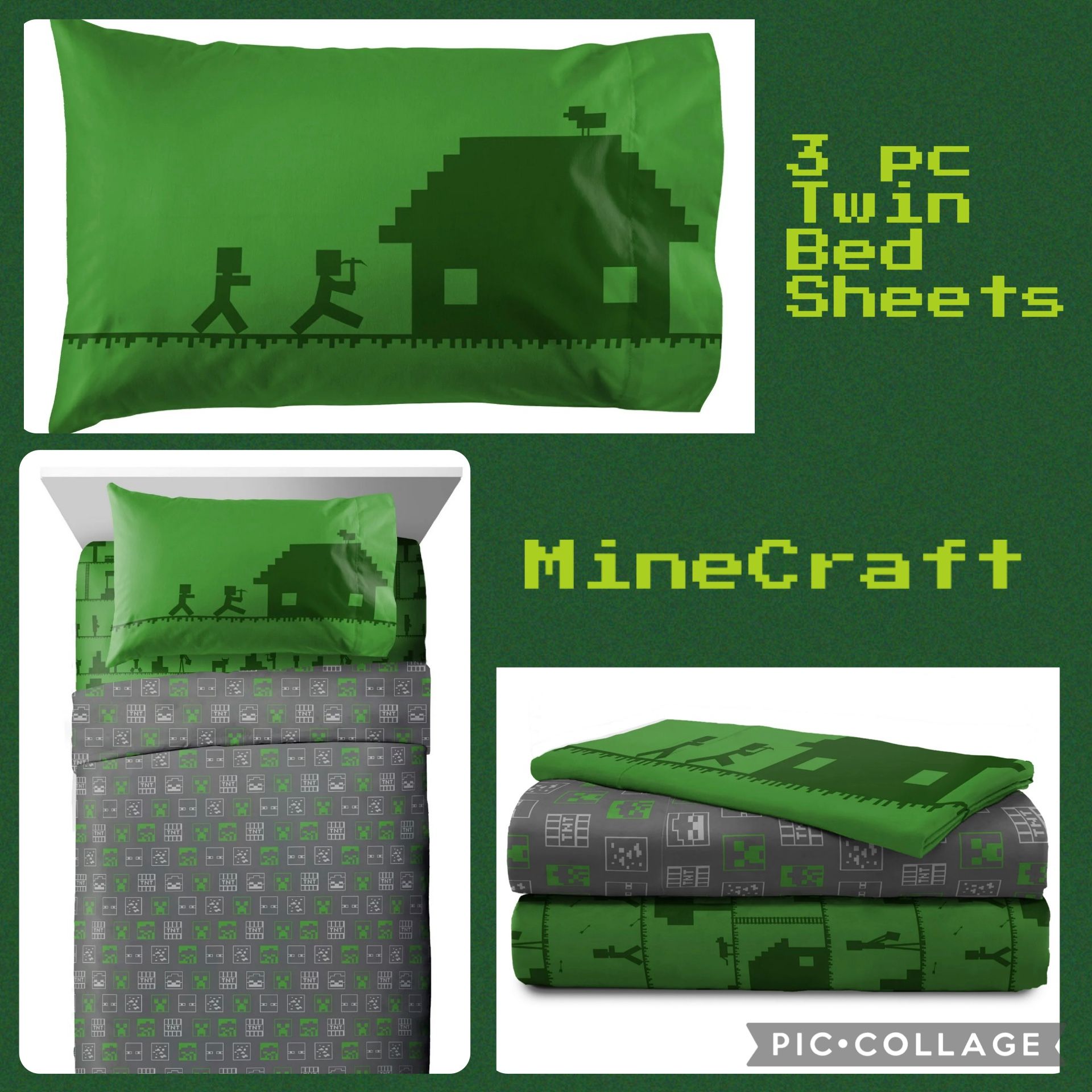 Minecraft, 3pc., Twin Bed Sheets